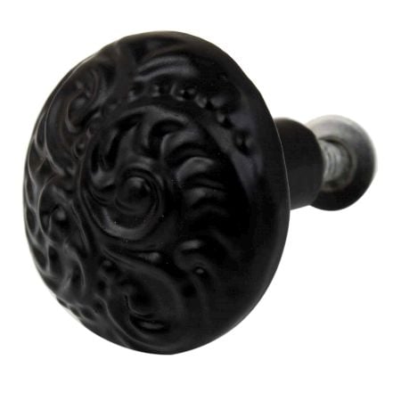 Black Floral Iron Cabinet Knob